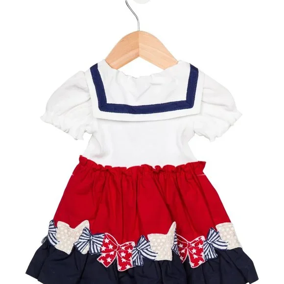 MONNALISA Girls' Short Sleeve A-Line Dress w/ Tags 3M